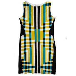 Eva Varro Womens Stretch Pencil Sleeveless Dress Geometric Print Dress Sz L